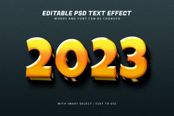 2023 3d Yellow Text Effect Editable: A Versatile Tool for Creative Designers