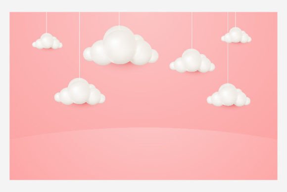 3d Cartoon Style Hanging Clouds for Creative Projects