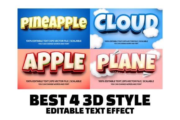 3D Editable Text Style Effect for Creative Design