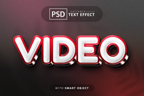 3d Red Video Text Effect Editable