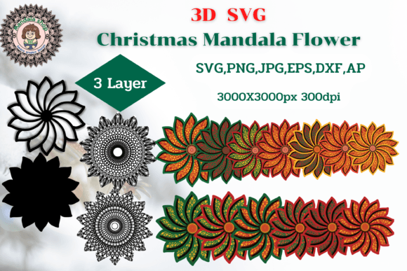 3D SVG Christmas Mandala Flower: A Creative Holiday Essential