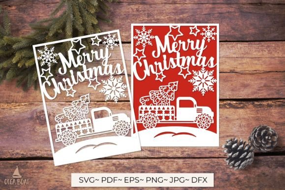 3D Truck with Christmas Tree SVG Card: A Versatile Design for Creative and Commercial Use