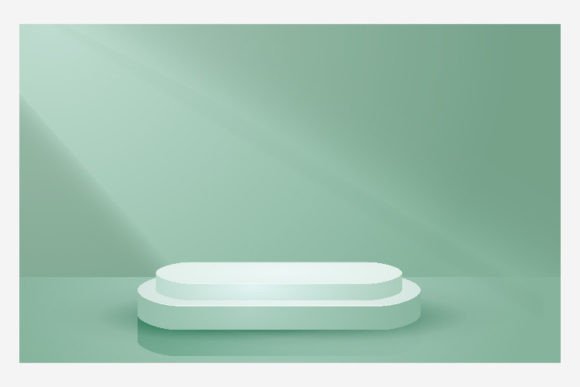 Abstract Scene 3d Podium Round Pastel