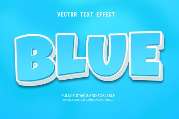 Blue Editable Text Effect Vector 3d Styl