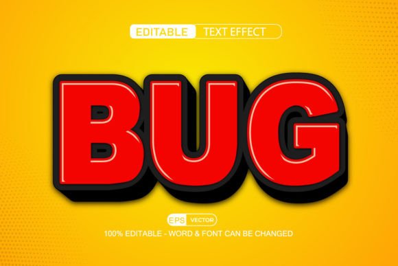 Bug 3D Editable Text Effect Vector: A Versatile Design Tool for Creatives