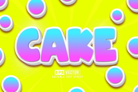 Cake Editable Text Effect Vector 3D Sty
