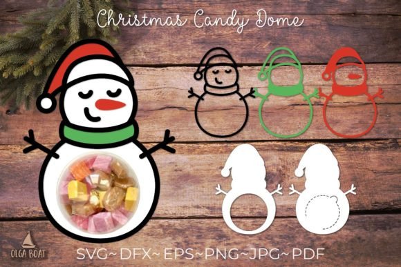 Christmas Candy Dom Svg 3d Snowman