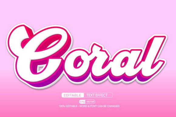 Coral 3D Editable Text Effect Vector: A Versatile Tool for Creative Professionals