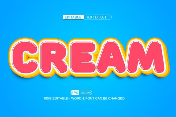 Cream Editable Text Effect Vector 3d: A Versatile Tool for Creative Workflows