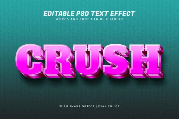 Crush 3d Pink Text Effect Editable