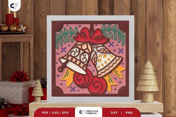 Decorative Christmas Bell 3D Shadow Box