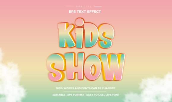 Editable 3D Kids Show Text Effect