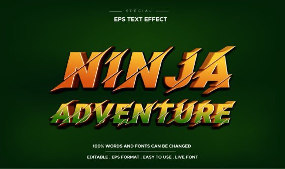 Editable 3D Ninja Adventure Text Effect