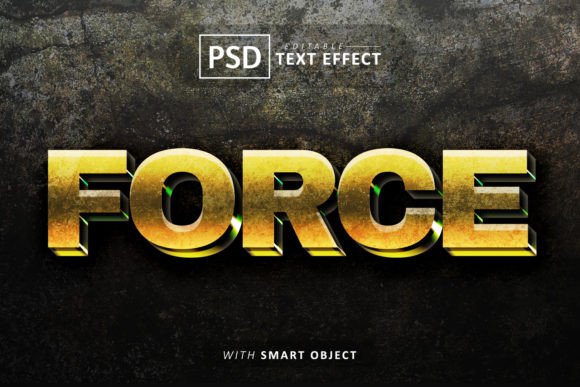 Force Gold 3d Text Effect Editable