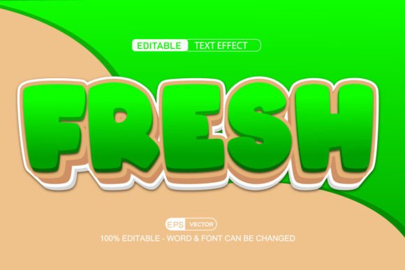 Fresh Editable Text Effect Vector 3d Sty