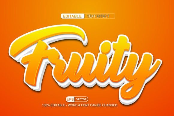 Fruity Text Effect Vector 3d Style for Creative Designers