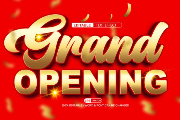 Grand Opening 3d Editable Text Effect