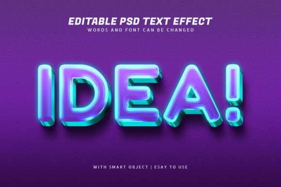 Idea 3d Glowing Text Effect Editable: A Versatile Design Resource