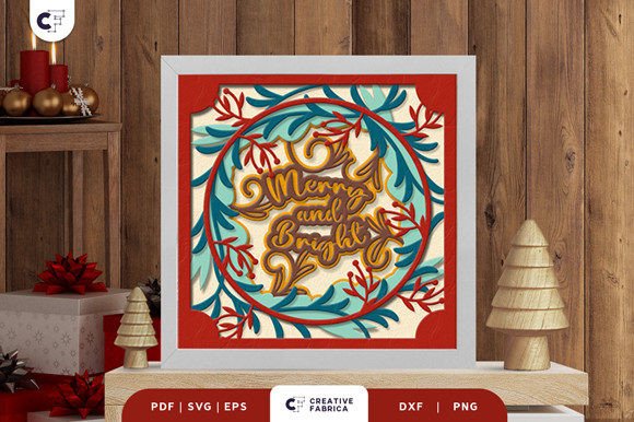 Merry and Bright 3D Layered Paper Cut