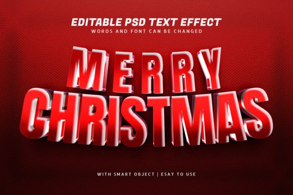 Merry Christmas 3d Font Effects