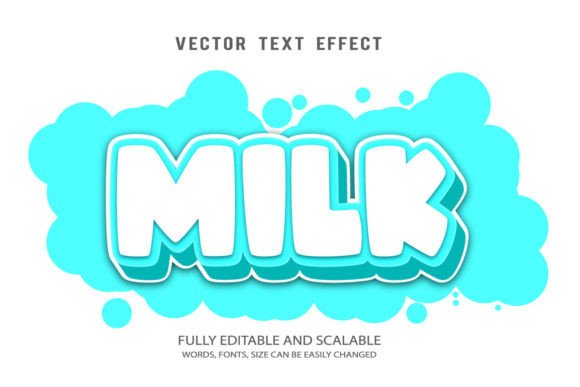 Milk Editable Text Effect Vector 3d Styl
