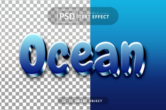 Ocean 3D Text Effect Editable