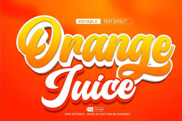 Orange Juice Text Effect Vector 3D Style: A Versatile Design Tool for Creative Projects
