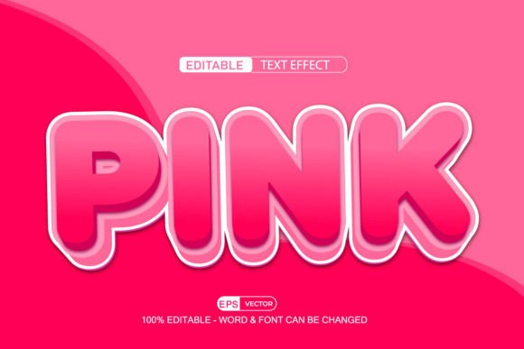 Pink Editable Text Effect Vector 3d Styl