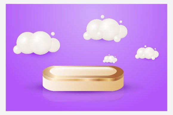 Realistic 3D Luxury Gold Pastel Podium: A Versatile Design for Creative Projects