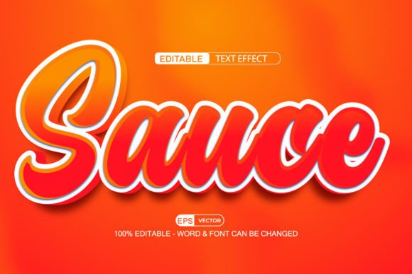 Sauce Editable Text Effect Vector 3d Sty