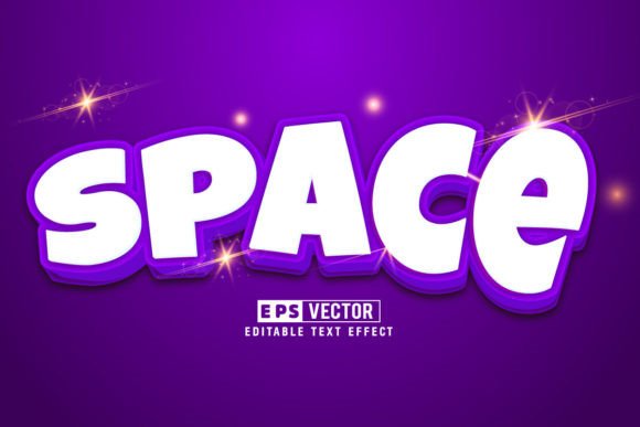 Space Editable Text Effect Vector 3d Sty