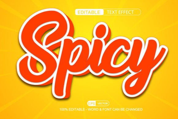 Spicy Text Effect Vector 3D Style