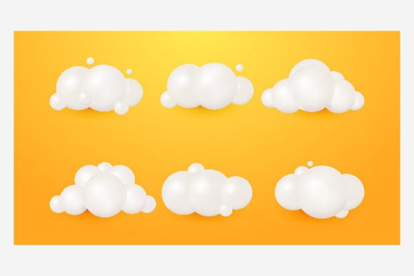 White 3d Realistic Clouds Render
