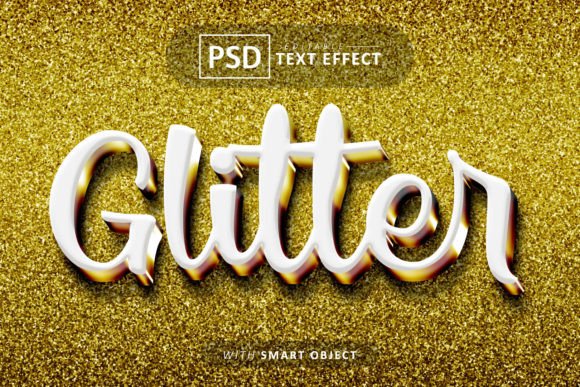 White Luxury Glitter Gold 3d Text Effect