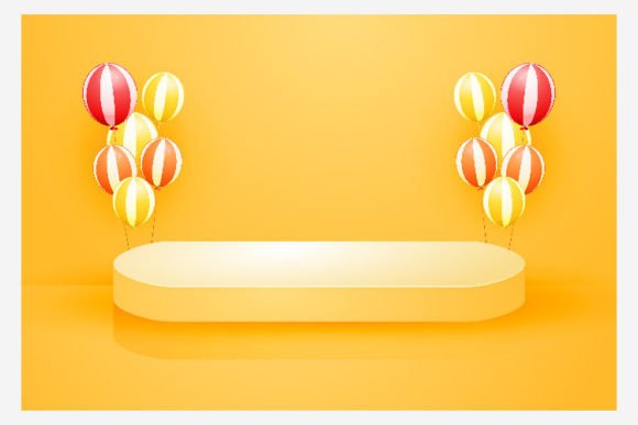 Yellow Background Abstract 3d Scene